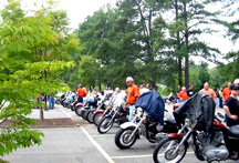 The biker Rally with a Chalet at Pontins Southport