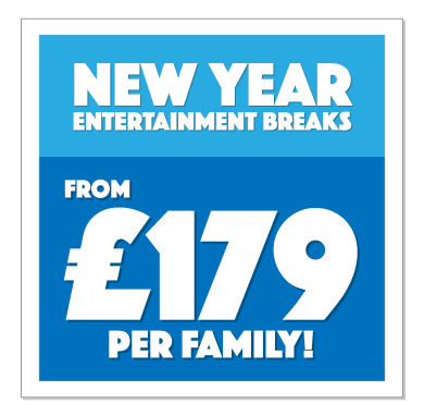 New Year Entertainment Breaks from £179 Per Family! Voucher offer for Pontins Holiday Parks