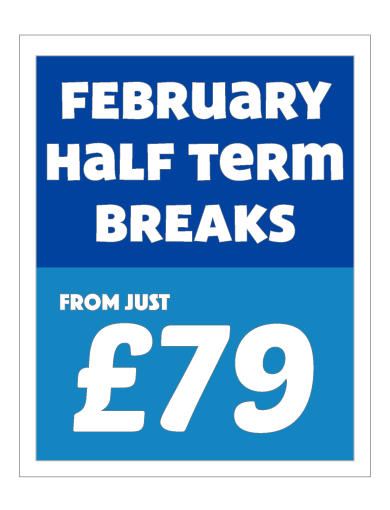February Half Term Breaksfrom £79 per family Voucher offer for Pontins Holiday Parks