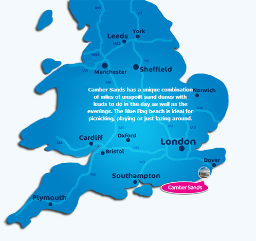 Pontins Holiday Park Location Map