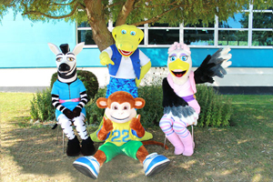 The Croc Crew in the shade at Pontins Pakefield
